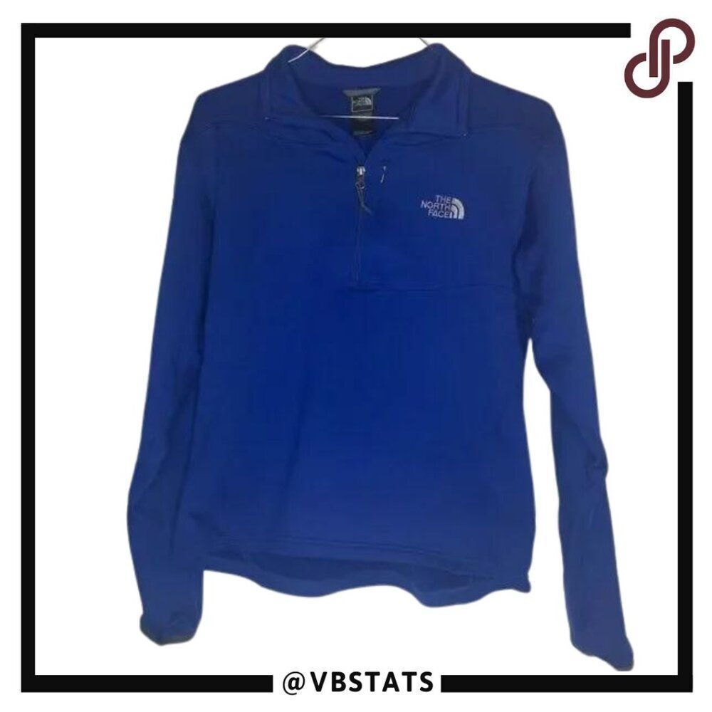 The North Face Royal Blue 1/4 Zip Fleece Top in Size Large